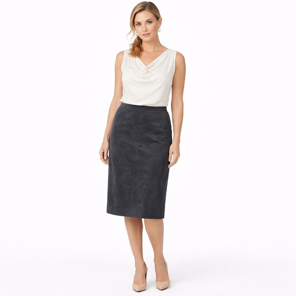 Lilia Stogova Pencil Skirt‎ Size S Gray Minimalist USA Made